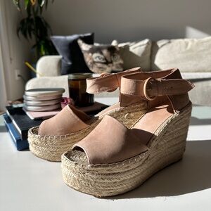 Marc Fisher LTD Alita Platform Wedge Espadrille Sandal - Tan